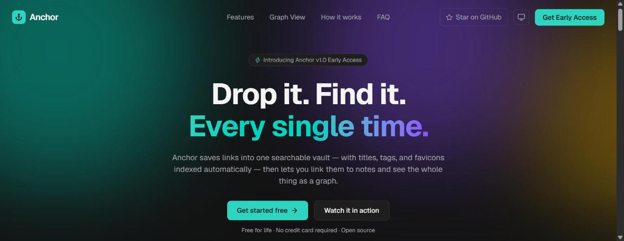 Anchor homepage